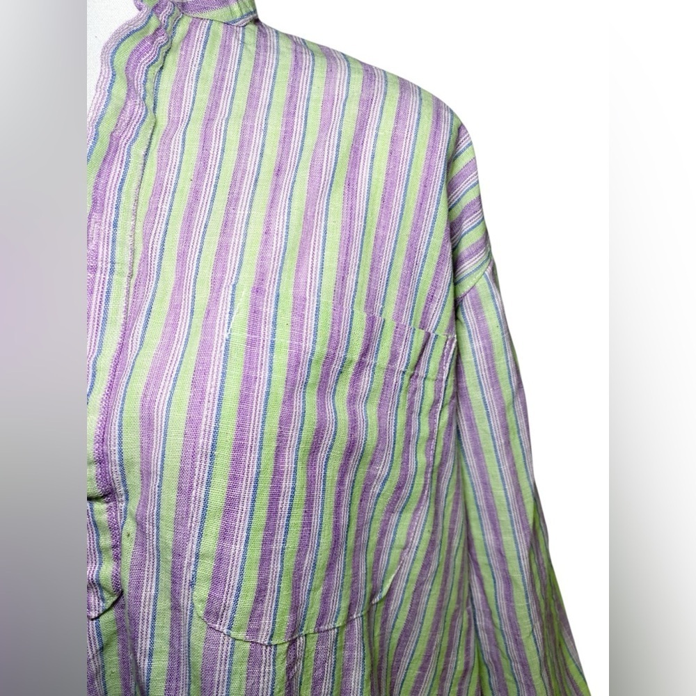 Unbranded Striped Green and Purple Long Mini Dress - Picture 4 of 14